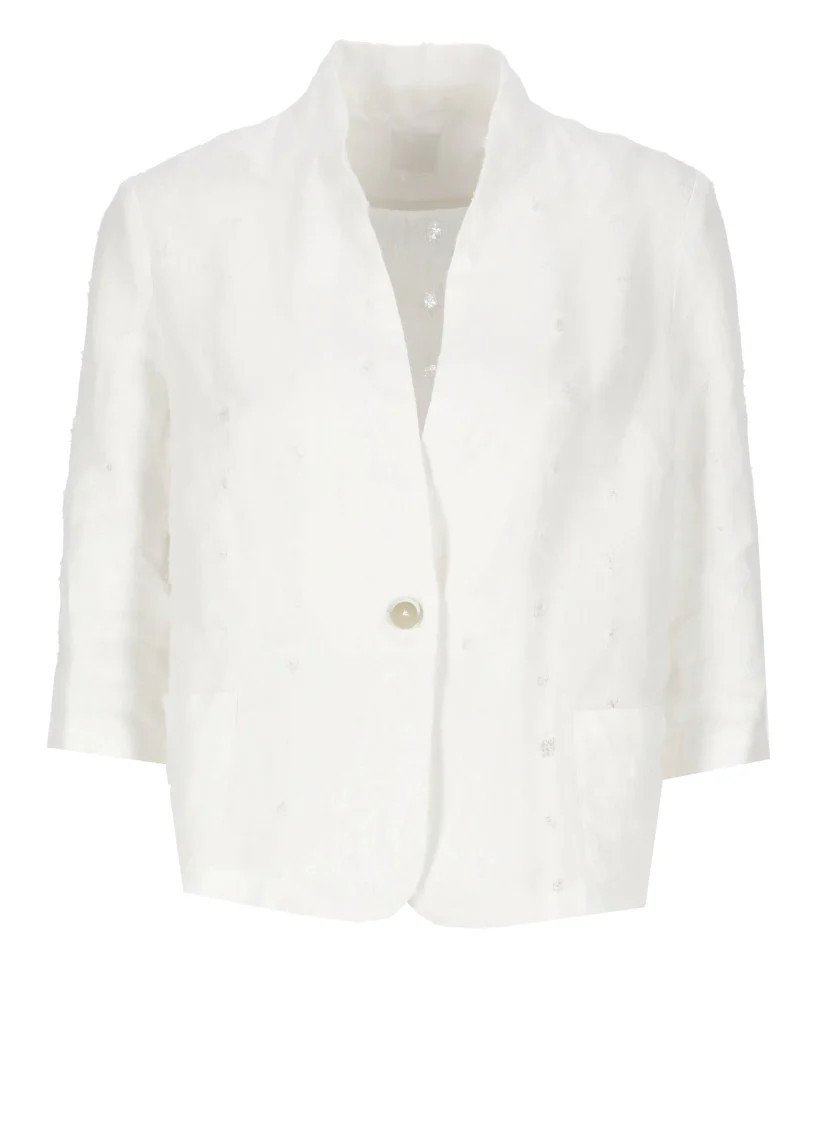 White Linen Blazer | Shop Simon