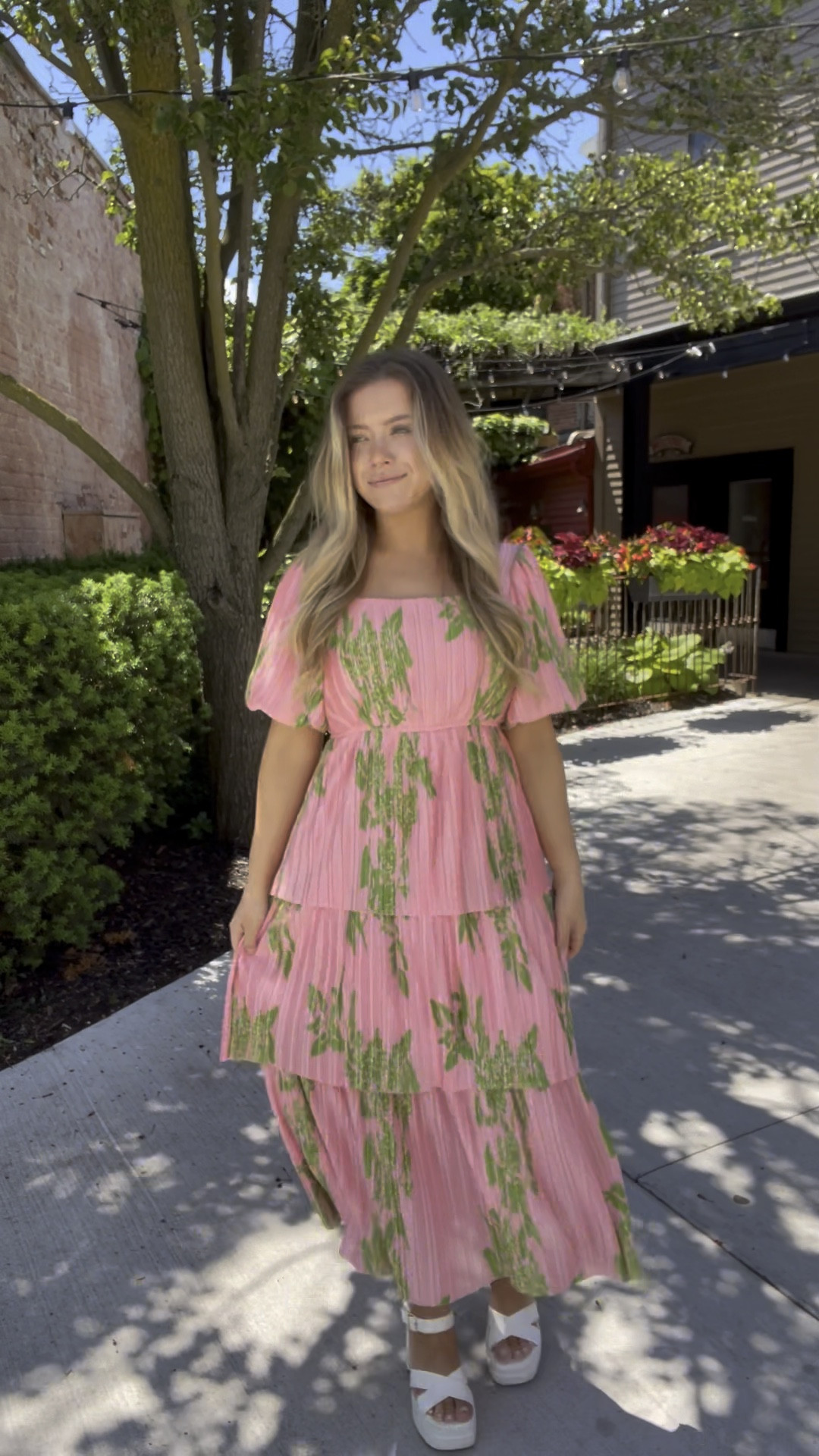 Sporting this beautiful tiered, square neck dress with bubble sleeves from my boutique with my favorite pair of heels from Amazon. 

Link to dress: https://shopcassandraco.com/collections/new-arrivals/products/lost-in-paradise-midi-dress

#LTKFindsUnder100 #LTKStyleTip #LTKShoeCrush