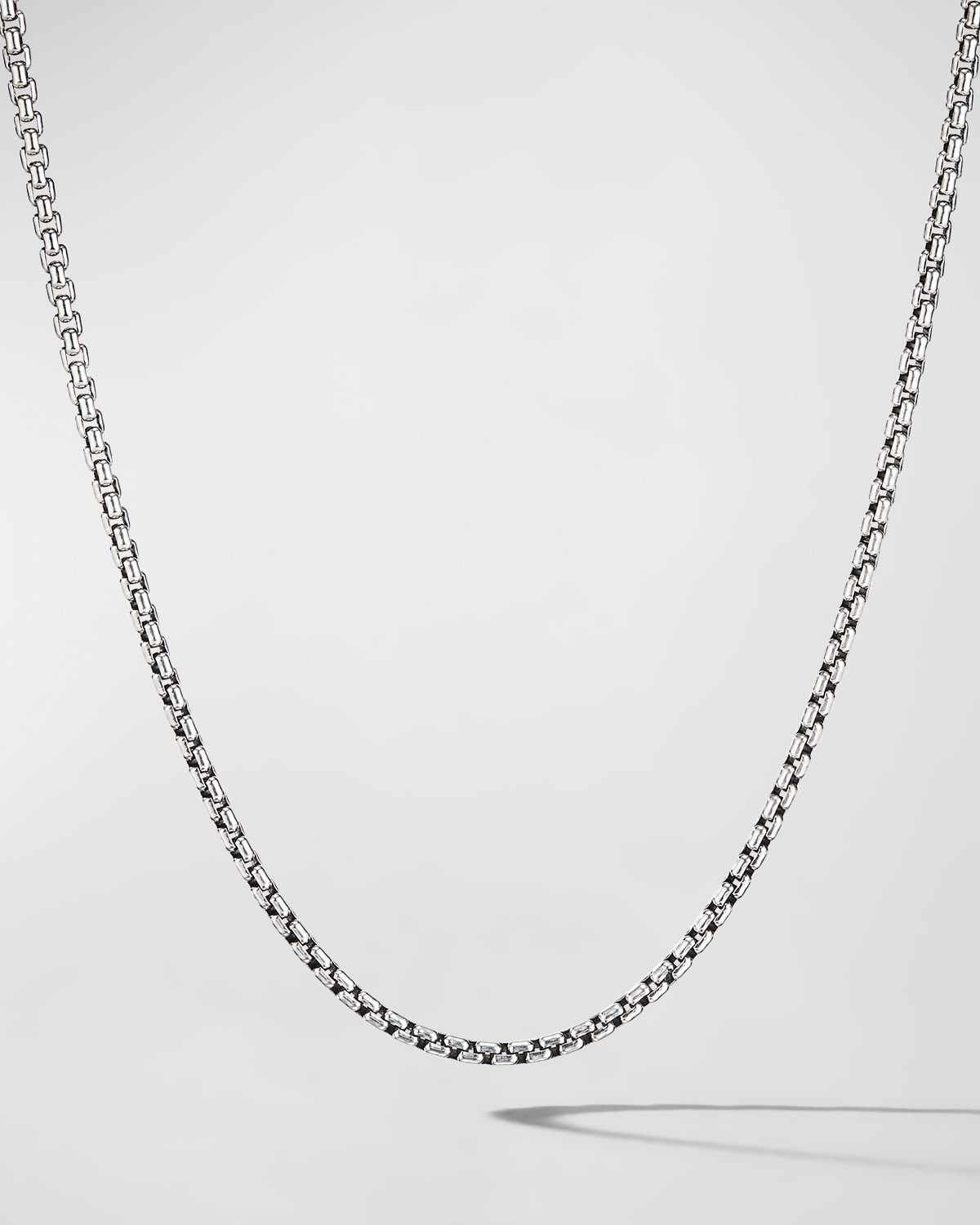 Men's Box Chain Necklace in Silver, 2.7mm, 22"L | Neiman Marcus