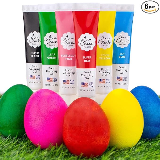 Ann Clark Professional-Grade Food Coloring Gel & Easter Egg Dye Made in USA, 7 oz. Tubes, 6 Color... | Amazon (US)