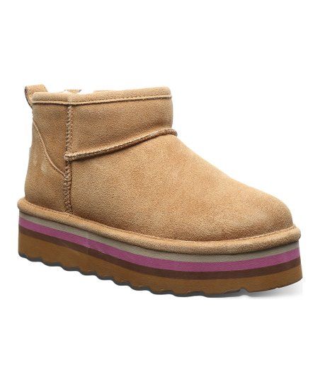 BEARPAW Iced Coffee Retro Shorty Suede Platform Ankle Boot - Women | Zulily