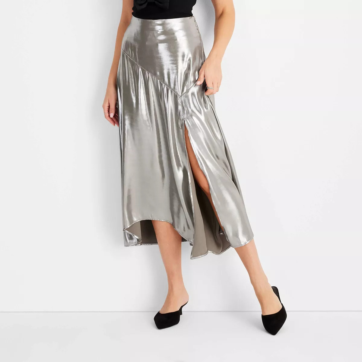 Women's Flowy Satin Midi Skirt - Future Collective | Target