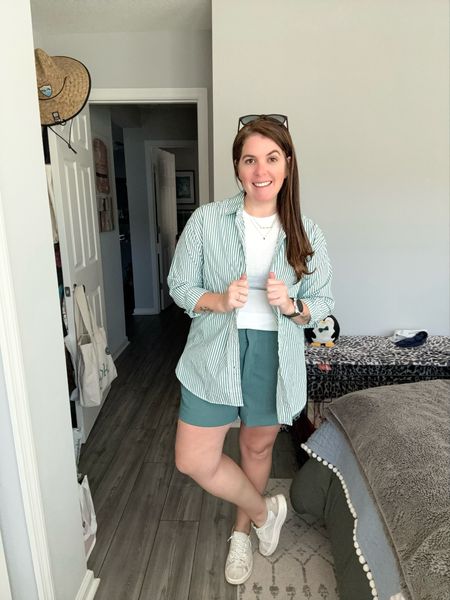 I’m loving adding the tank under the button up to give these looks a more dressed down and laid back look! All pieces run TTS and all pieces are $25 and under! 

#LTKfindsunder50 #LTKmidsize #LTKstyletip