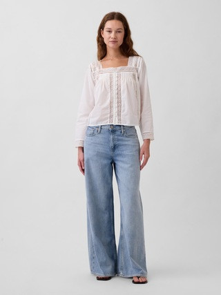 Lace-Trim Square-Neck Top | Gap (US)