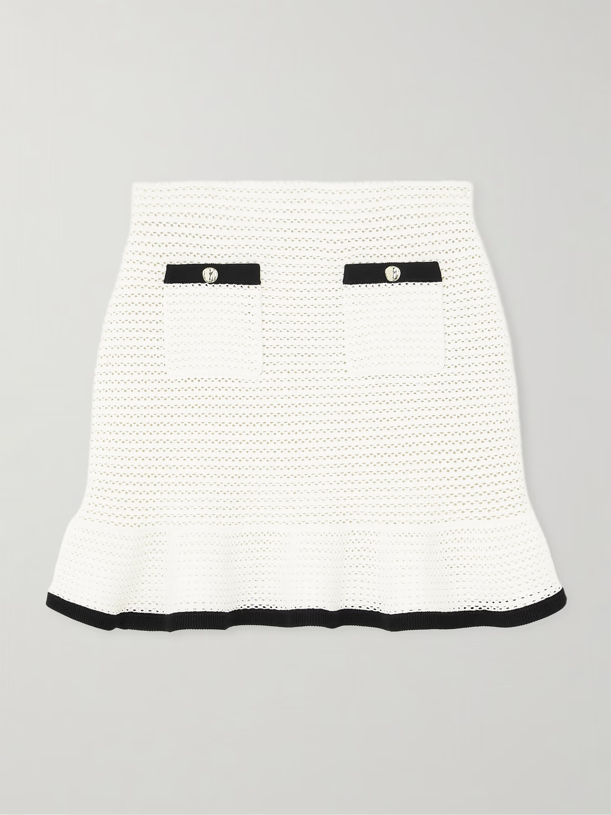 Self-Portrait - Sequin-embellished Crocheted Mini Skirt - White | NET-A-PORTER (US)