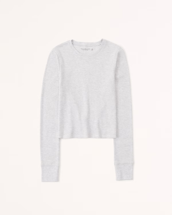 Women's Essential Long-Sleeve Waffle Top | Women's Tops | Abercrombie.com | Abercrombie & Fitch (US)