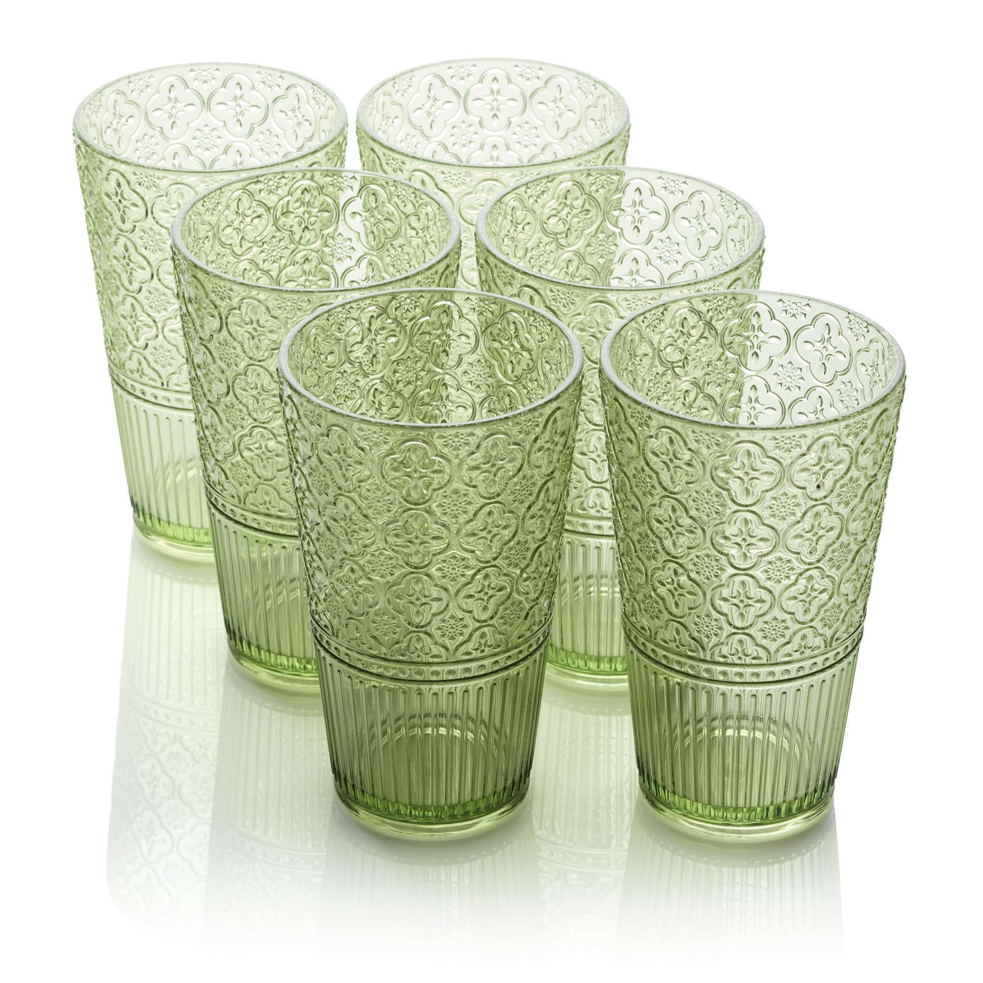 Certified International Victoria Green Set of 6 Premium Acrylic Ice Tea Glass 22 oz – Unbreakab... | Amazon (US)