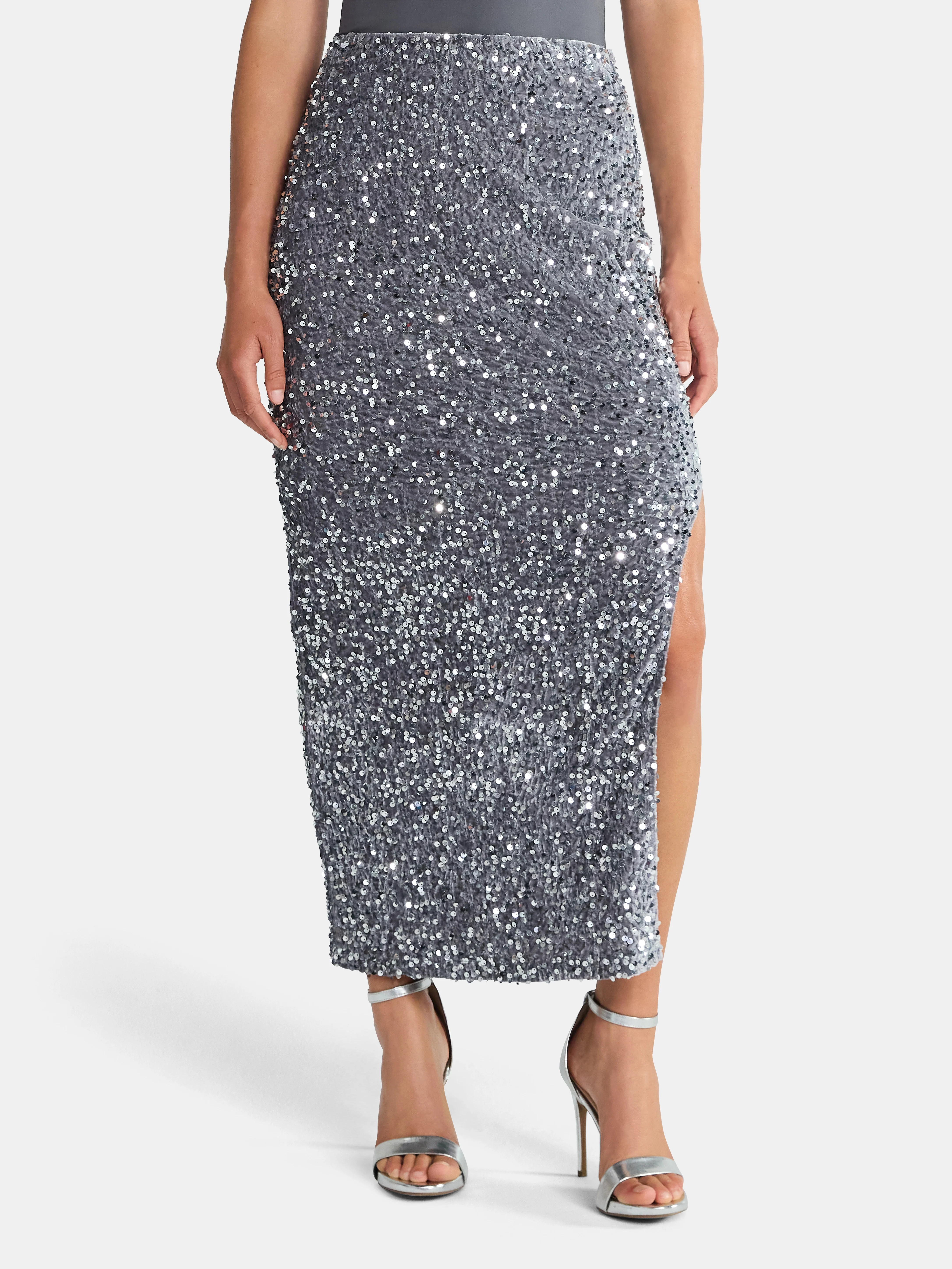 Madden NYC Women's Sequin Velour Maxi Skirt, Sizes XXS-XXL - Walmart.com | Walmart (US)