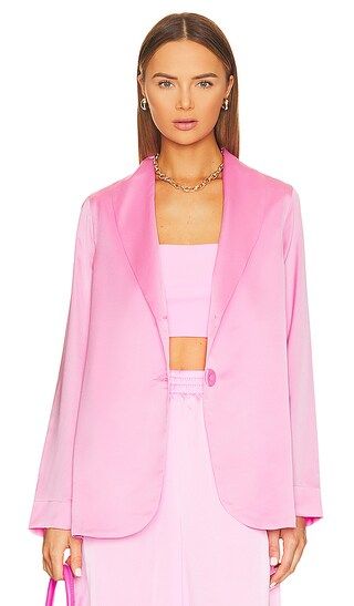 Felixx Blazer in Pink Luxe Satin | Revolve Clothing (Global)