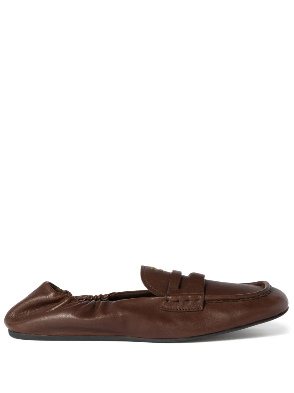 Miu Miu embossed-logo Loafers  | Brown | FARFETCH | Farfetch Global