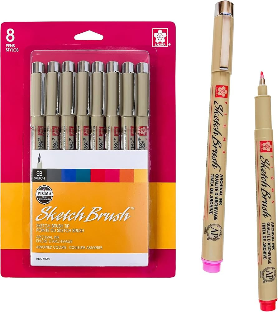 SAKURA Pigma Sketch Brush - Archival Ink Sketching Pens - Art Pens for Calligraphy, Hand Letterin... | Amazon (US)