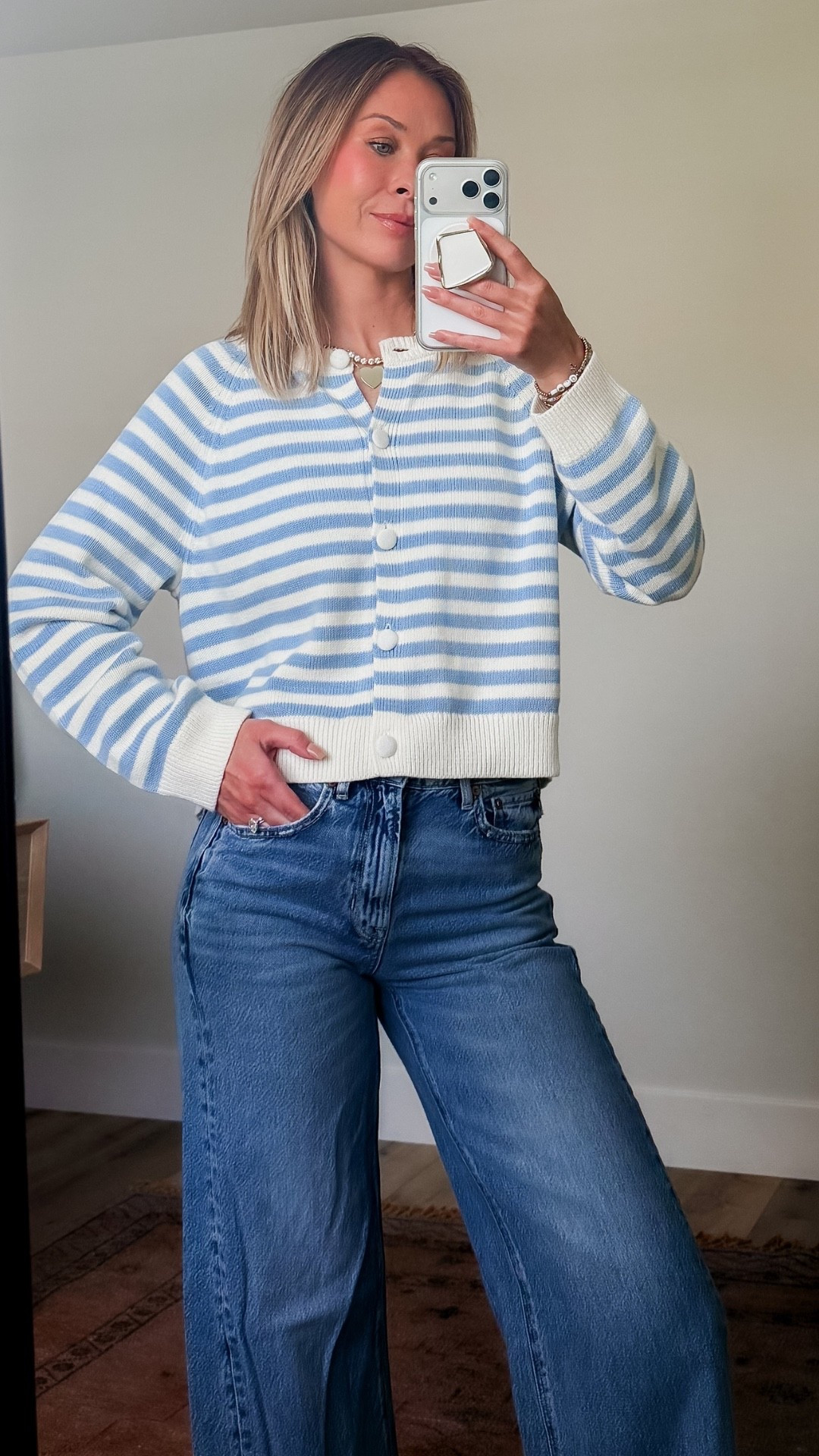 An easy spring outfit you’ll wear on repeat.
Striped cardigan + relaxed jeans 
Wearing size M in the cardigan, 24 regular length in the jeans, and I’m 5’5” for reference 

#LTKootd #LTKspring #LTKspringtrends