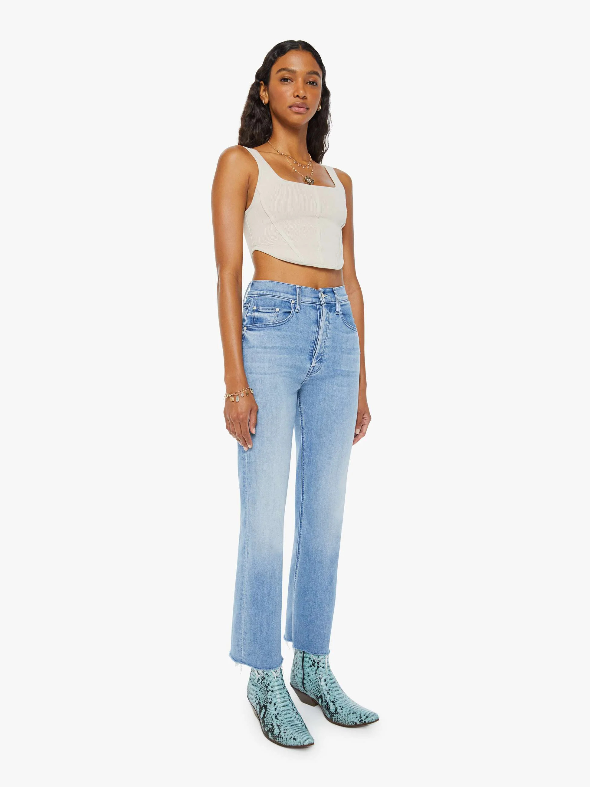 The Tripper Ankle Fray - All Over The Map | Mother Denim