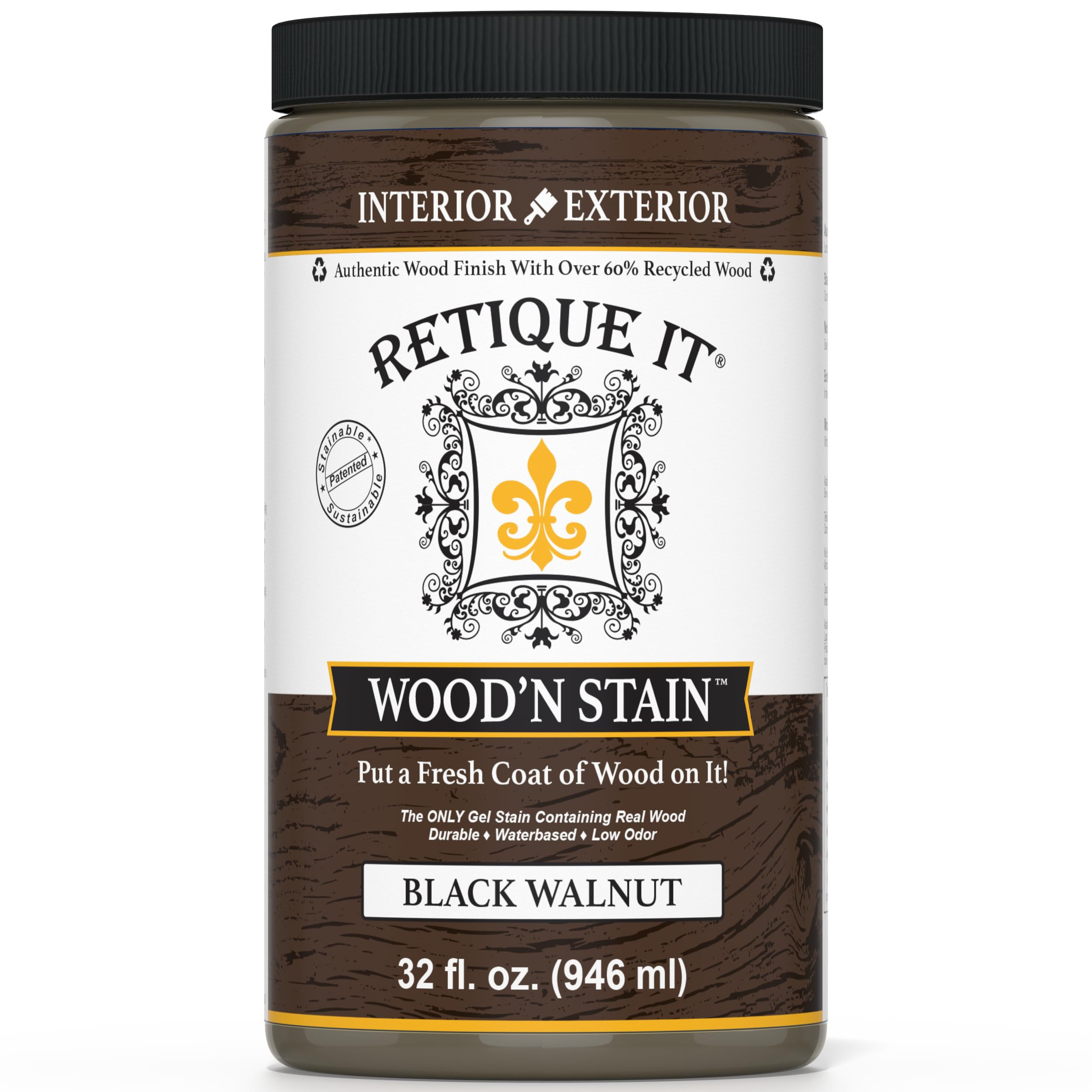 Retique It Wood'nStain - Liquid Wood Gel Stain Interior/Exterior (32 oz (Quart), 92 Black Walnut) | Amazon (US)