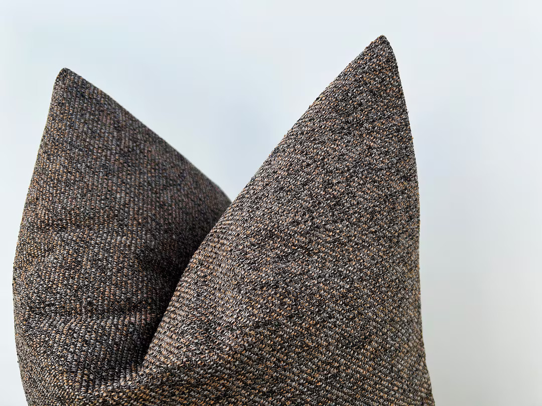 Brown Copper Linen Pillow Cover Fall Throw Pillow Cover - Etsy | Etsy (US)