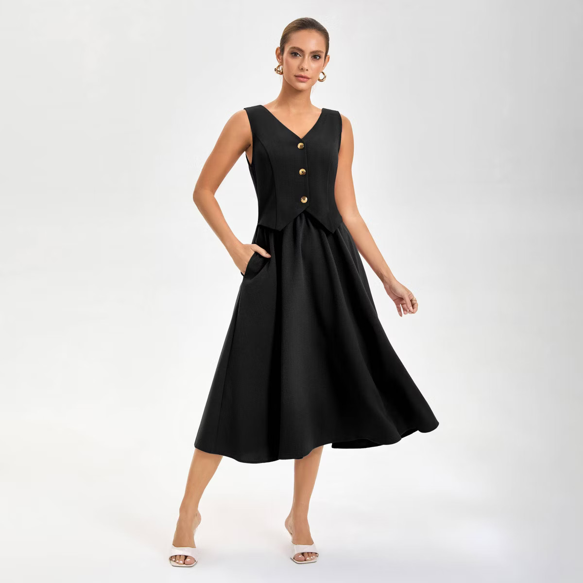 Women's Layered Waistcoat A-Line Dress - A New Day™ | Target