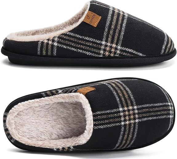 COFACE Mens Cozy Memory Foam Scuff Slippers Casual Slip On Warm House Shoes Indoor/Outdoor Sandal... | Amazon (US)