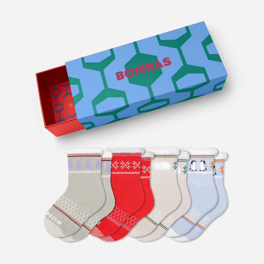 Junior Holiday Calf Sock 4-Pack Gift Box | Bombas