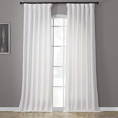 HPD Half Price Drapes FHLCH-VET13191-96 Heavy Faux Linen Curtain (1 Panel), 50 X 96, White | Amazon (US)