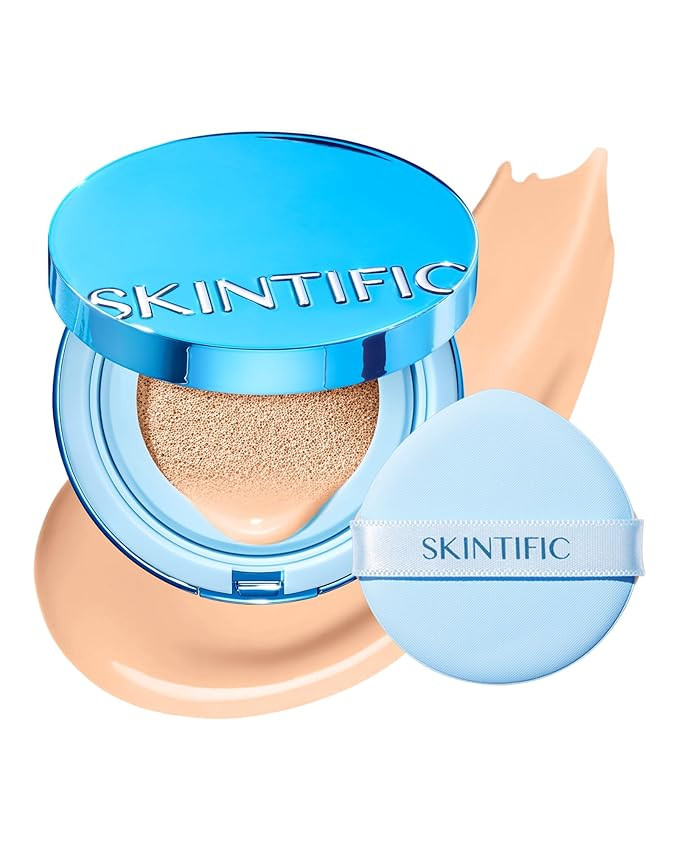 SKINTIFIC Velvet Matte Cushion Foundation Blue #02 Ivory| Full Coverage,12H Oil Control,Ideal for... | Amazon (US)