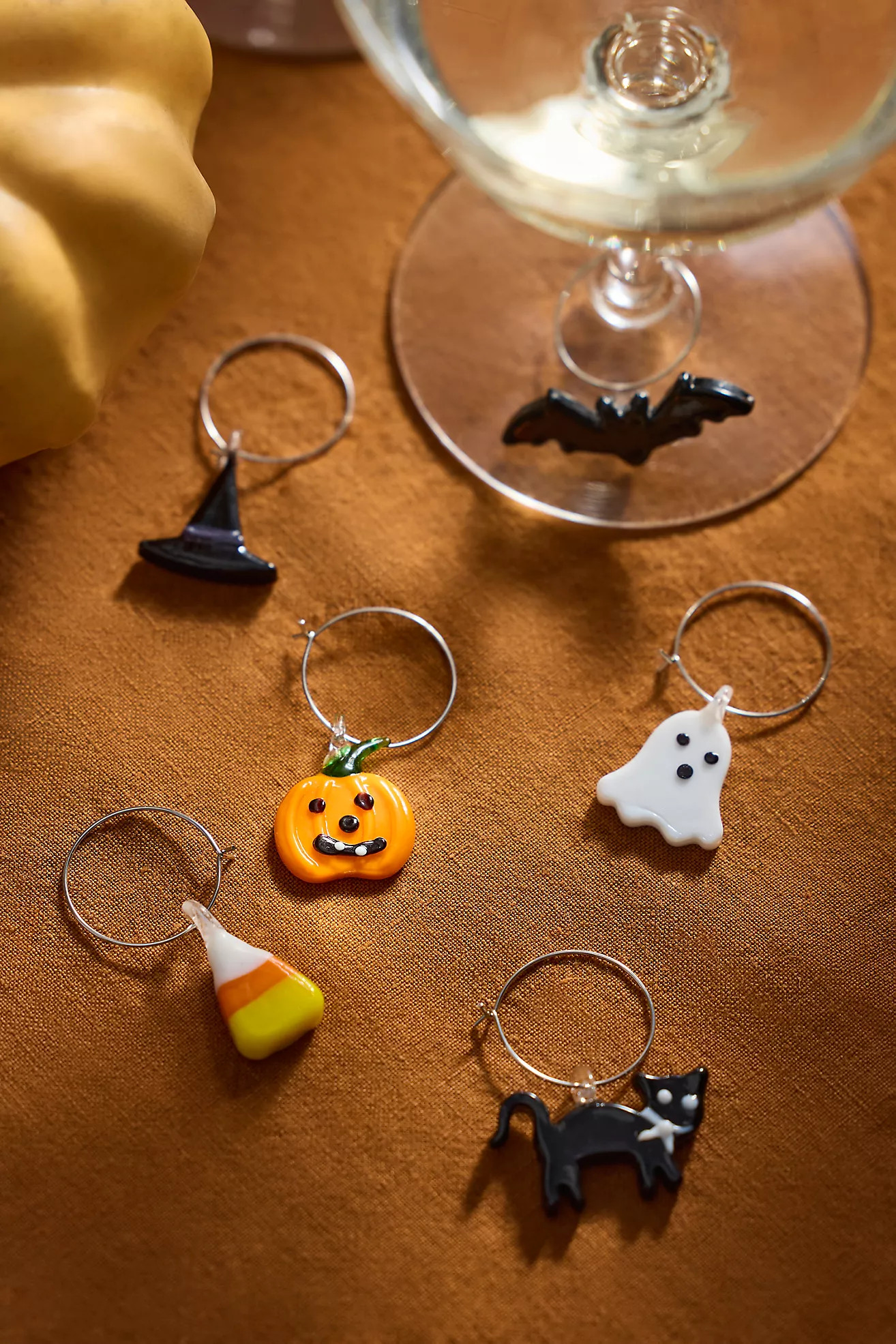 Halloween Icon Wine Charms, Set of 6 | Anthropologie (US)