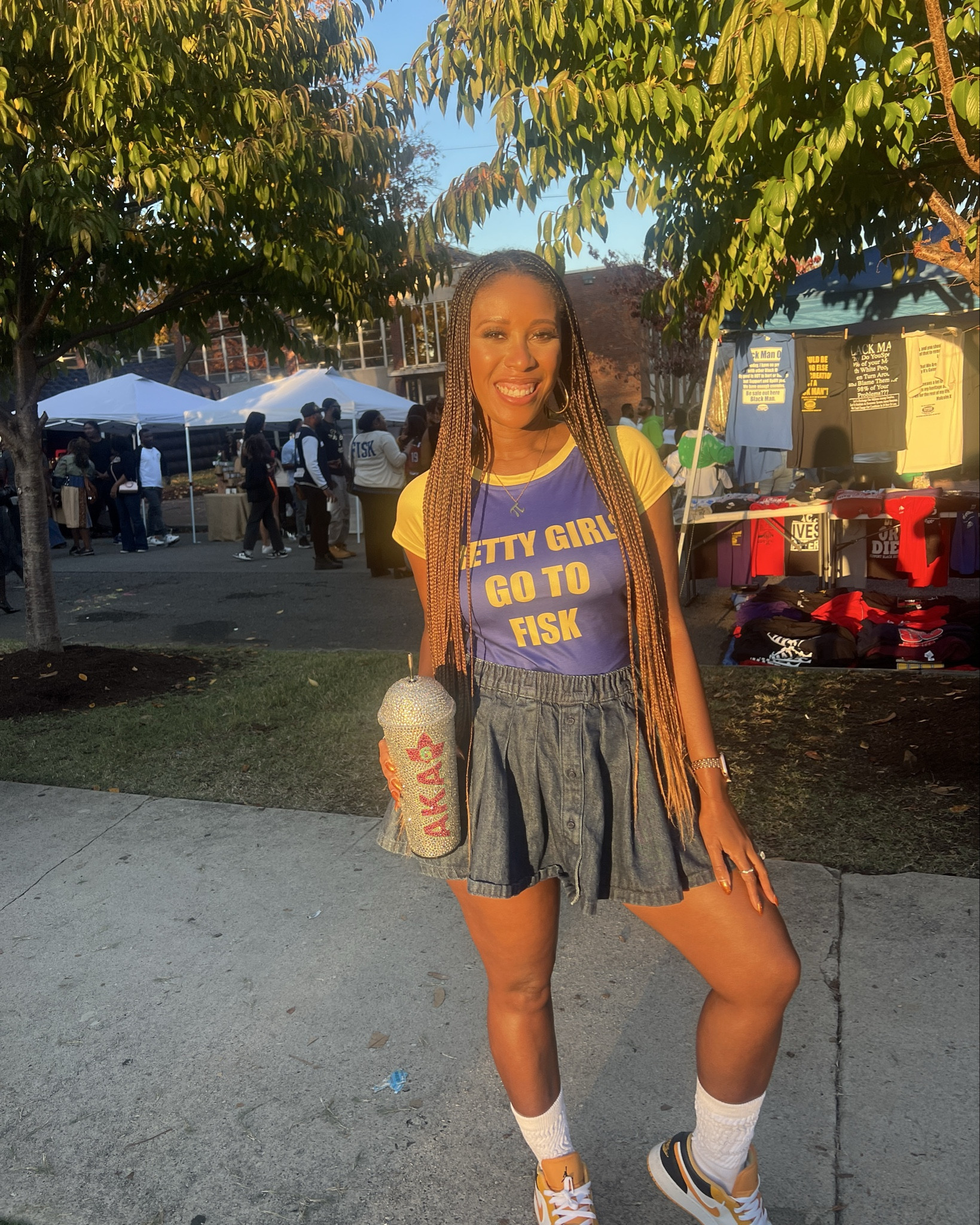 

Homecoming looks different when it’s Nashville in November. I planned one outfit, but the weather had other ideas. Started the day in my Fisk tee and denim skirt that’s actually has a matching shirt, then layered a collared shirt and sweatshirt when the temps dropped. Smart layers, southern style.

#LTKOver40 #LTKStyleTip #LTKU