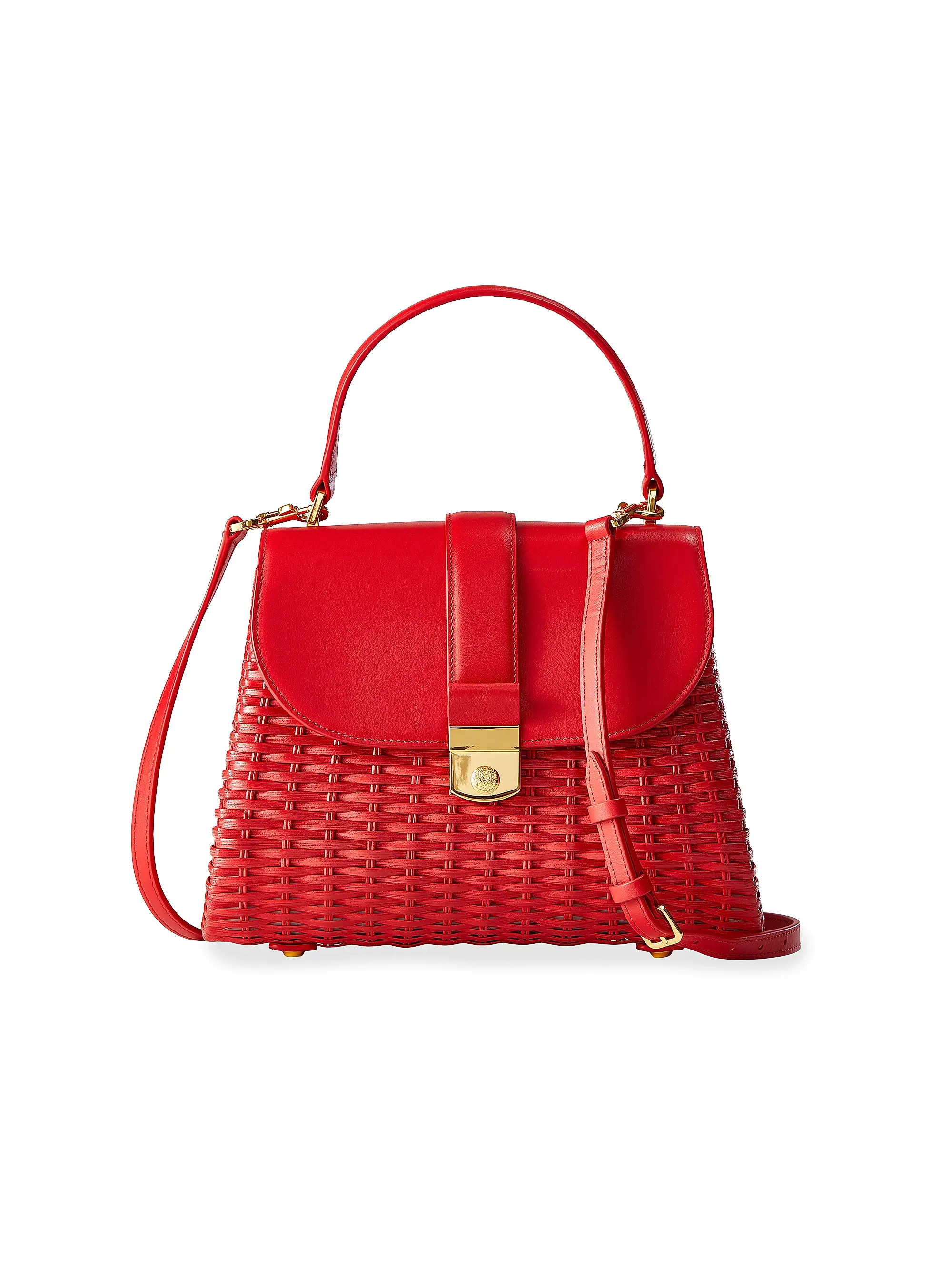 Crest Lock Rattan Basket Bag | Saks Fifth Avenue