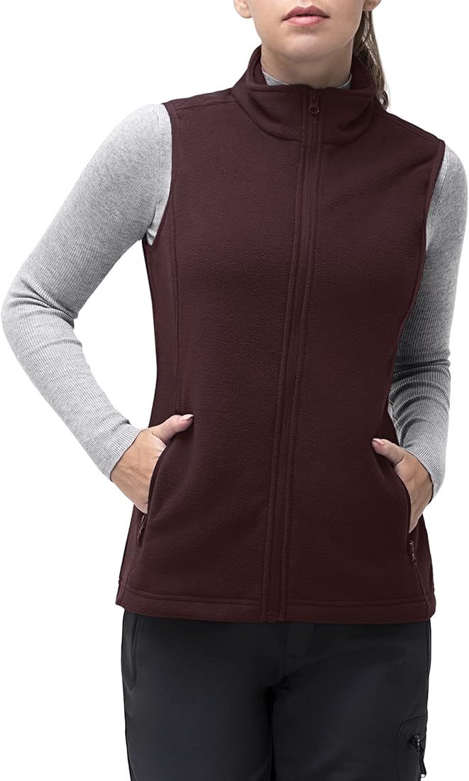 33,000ft Women's Fleece Vest, Lightweight Warm Polar Soft Vests Outerwear with Zip Up Pockets, Sl... | Amazon (US)