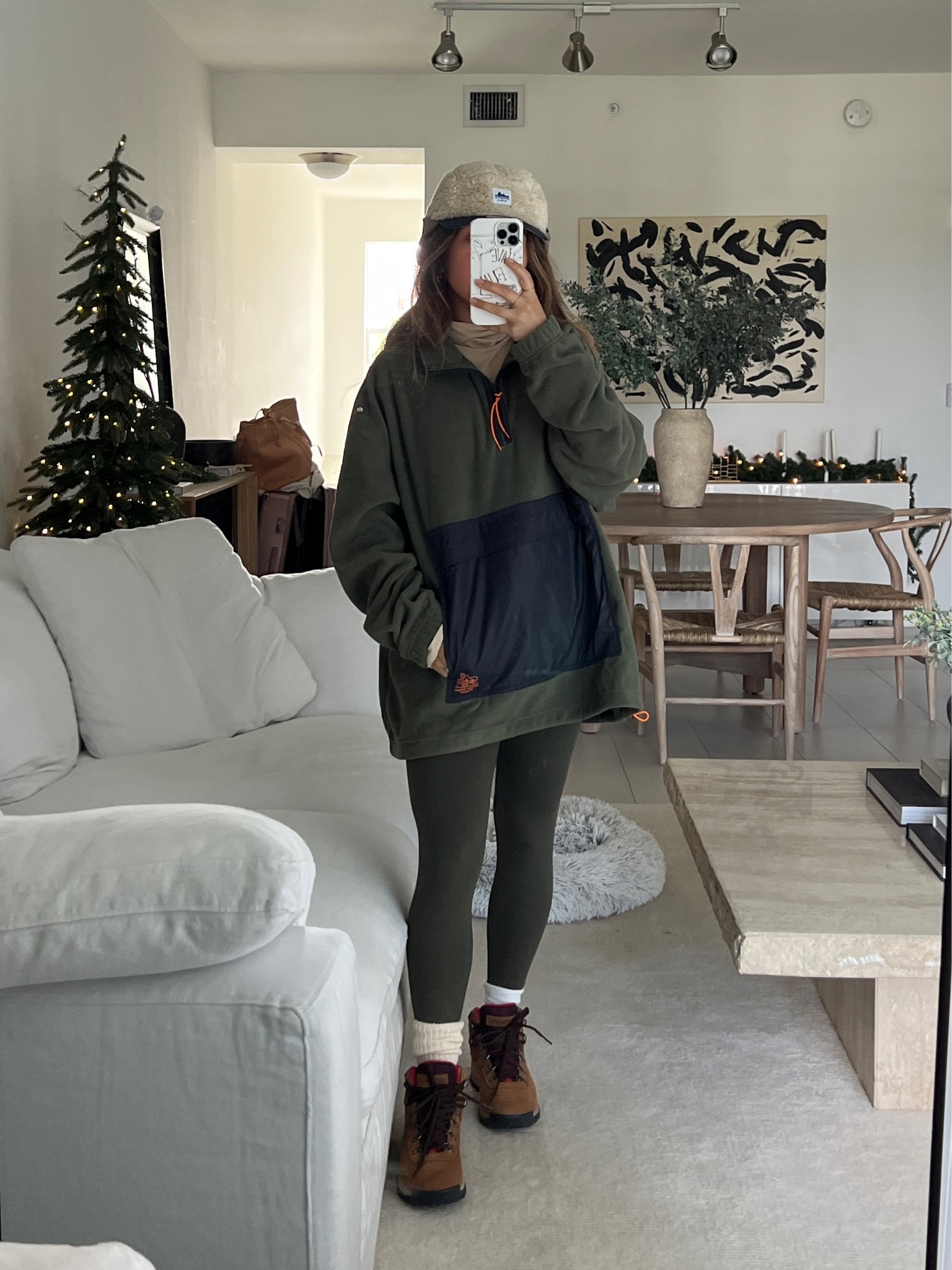 Large in the fleece, small and short in the leggings 

#LTKunder100 #LTKstyletip #LTKfit