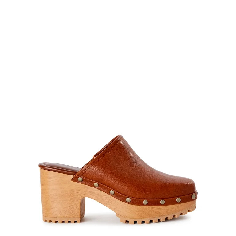 Time and Tru Women's Comet Wooden Heel Mules | Walmart (US)
