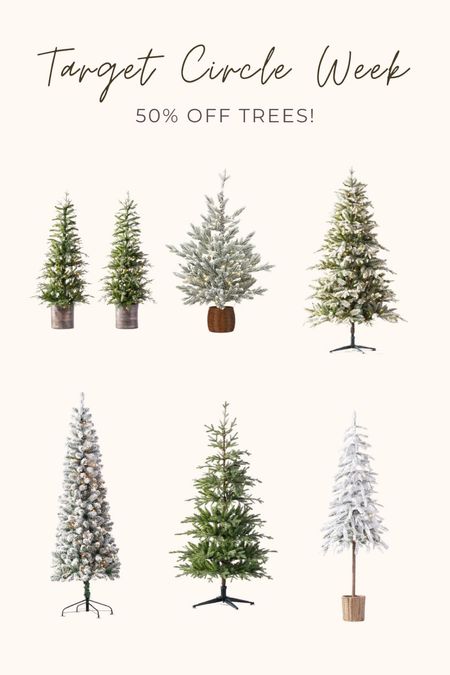 Beautiful artificial Christmas trees, 50% off! Starting at $37.50! Target deal days, target finds, flocked tree, real touch tree, outdoor artificial Christmas tree, prelit Christmas tree  

#LTKhome #LTKsalealert #LTKHoliday