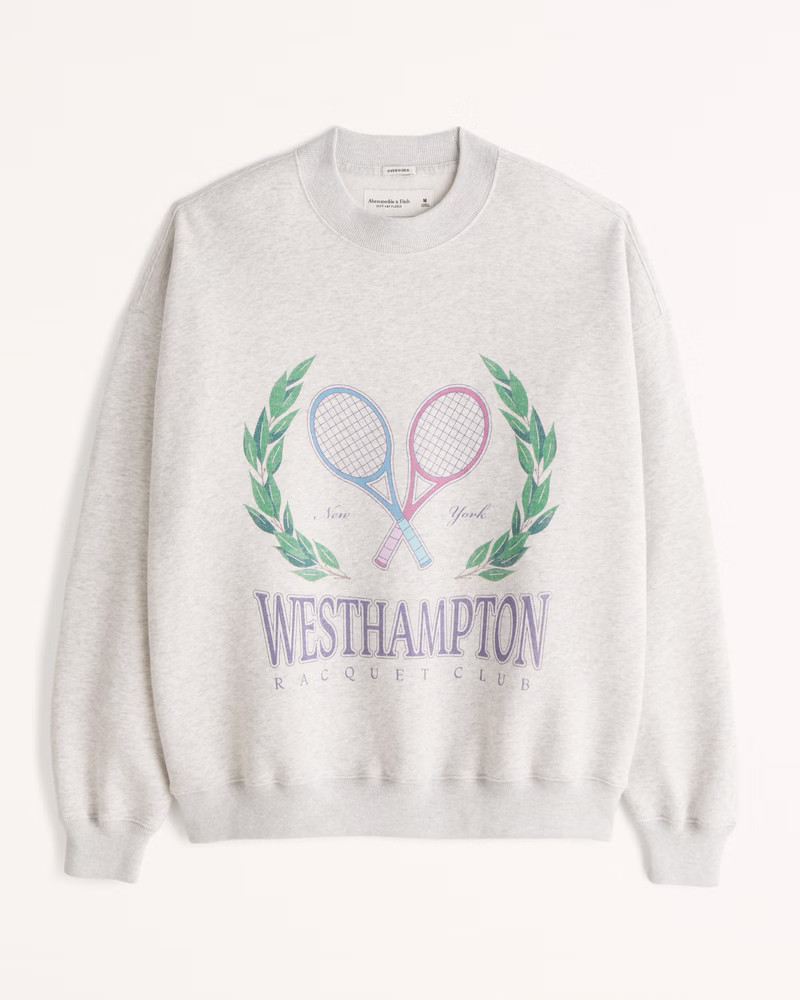 Retro Tennis Graphic Crew Sweatshirt | Abercrombie & Fitch (US)