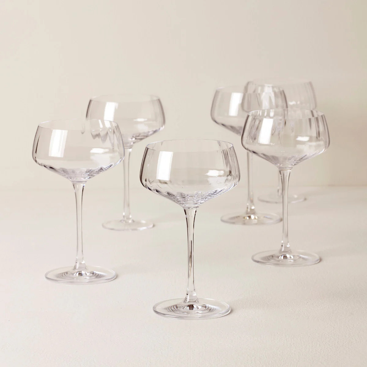 Tuscany Classics Angled Optic Coupe Glasses - Set Of 6 | Lenox