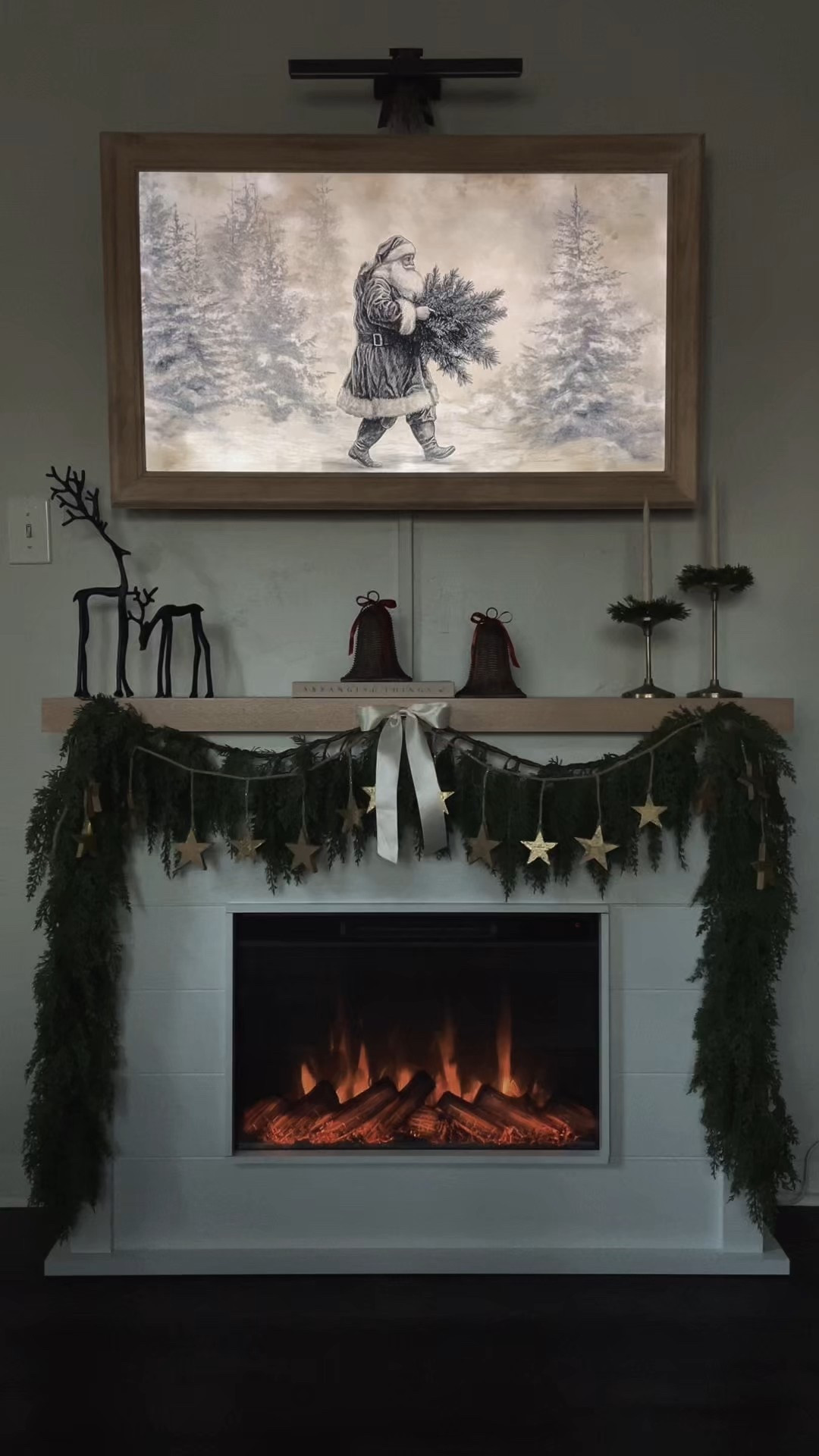 My 2025 Christmas Mantel✨🌲🤎

#christmas #christmasdecor #christmasstyling #ltkhome #christmasmantel 