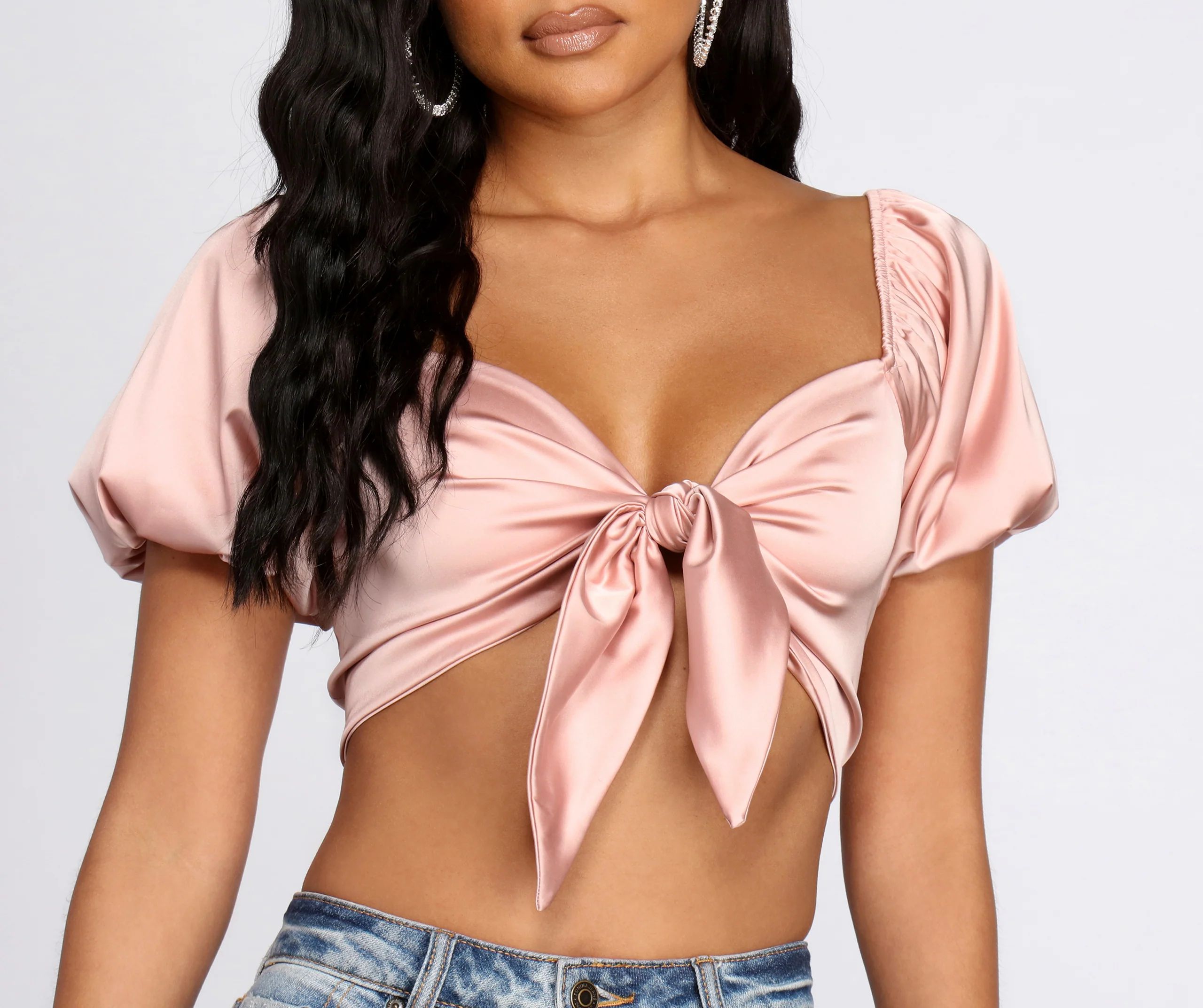 Feelin' Sassy Satin Crop Top | Windsor Stores