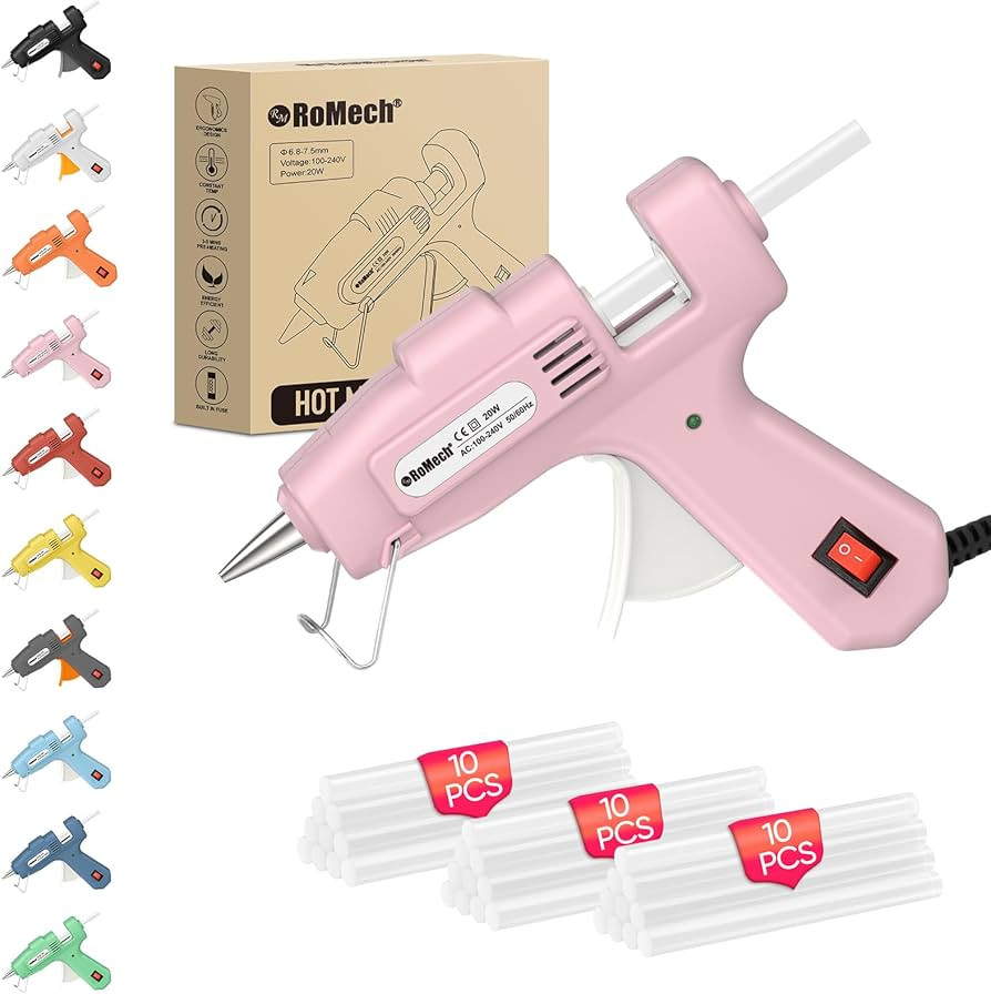 ROMECH 20W Mini Hot Glue Gun with 30 Glue Sticks Set, Fast Preheating Hot Glue Gun Kit Heavy Duty... | Amazon (US)