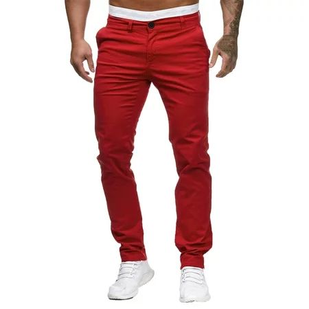 MRULIC jeans for men Slim Waist Full Trousers Men s Casual Solid Mid Pocket Length Fashion Pant Men  | Walmart (US)