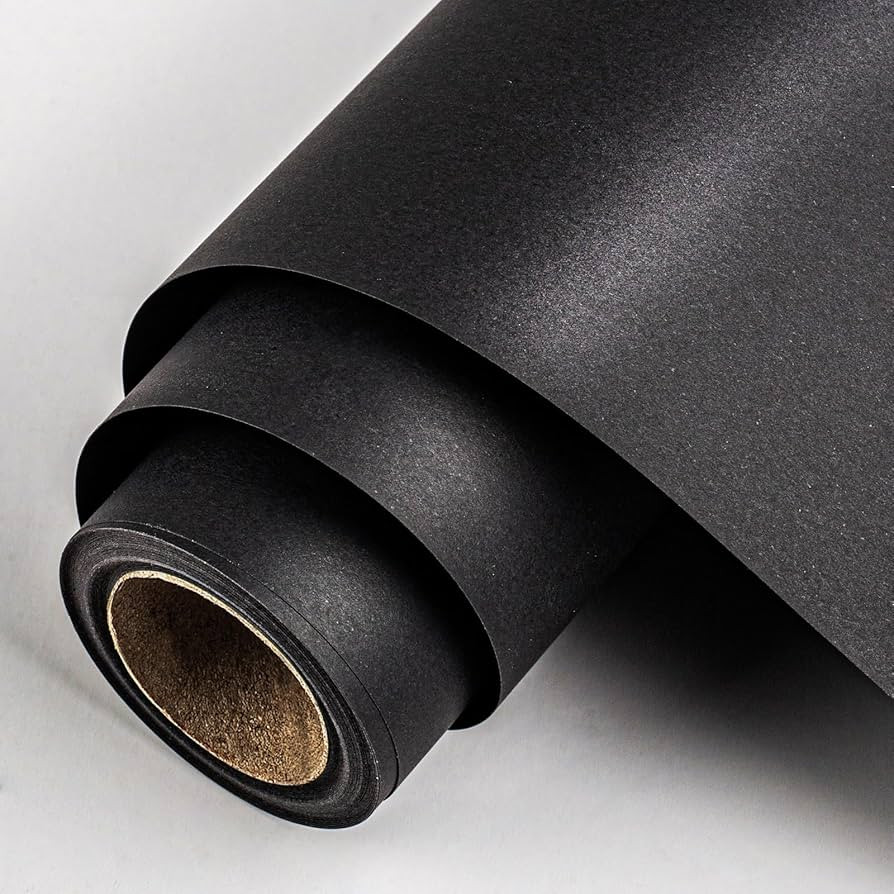 Kraft Black Wrapping Paper Roll - 17 Inches x 33 Ft Recyclable Kraft Solid Color Matte Gift Wrap ... | Amazon (US)