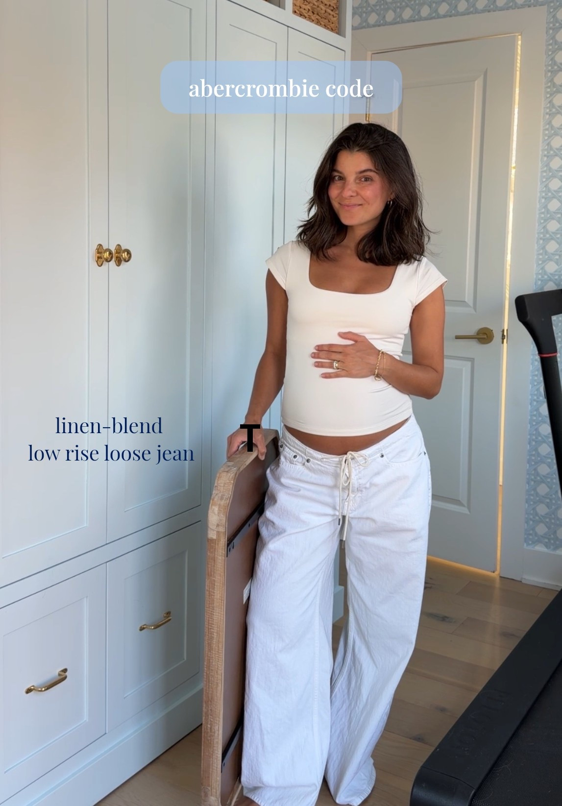  [4/27/26] full outfit on sale with code AFVIVIANE | linen blend low rise loose jean are soooo good, im wearing a 26 regular and currently 20 weeks pregnant. Top is also AF but unfortunately no longer available. Linking other options, I’m comfortably wearing size small/mediums in the bra-free collection. Also linking some bump-friendly and 100% cotton options I’ve been wearing 

#LTKSaleAlert #LTKPetite #LTKSeasonal