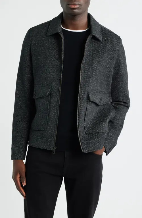 Nordstrom Wool Blend Zip Front Jacket in Dark Grey at Nordstrom, Size Xx-Large | Nordstrom