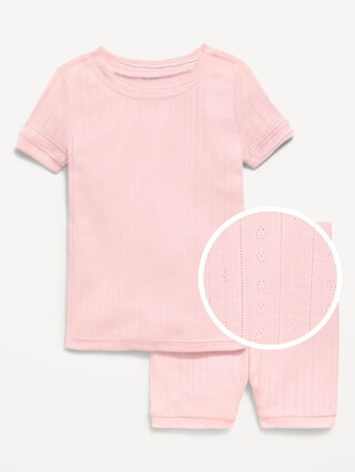 Snug-Fit Pointelle-Knit Pajama Set for Toddler & Baby | Old Navy (US)