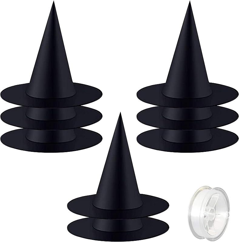 ZeeDix Halloween Black Witch Hats with 98 Feet Rope Hanging Decorations Witch Costume ... | Amazon (US)