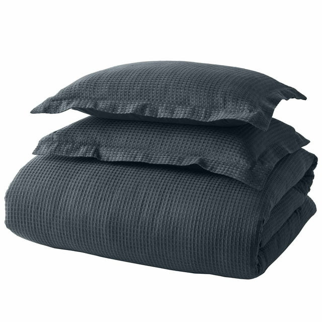 Better Homes & Gardens 3-Piece Grey Waffle Comforter Set, Adult Full/Queen | Walmart (US)