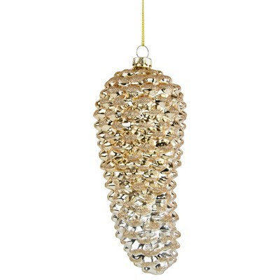 Northlight Pine Cone Glass Christmas Ornament - 7.25" - Gold | Target