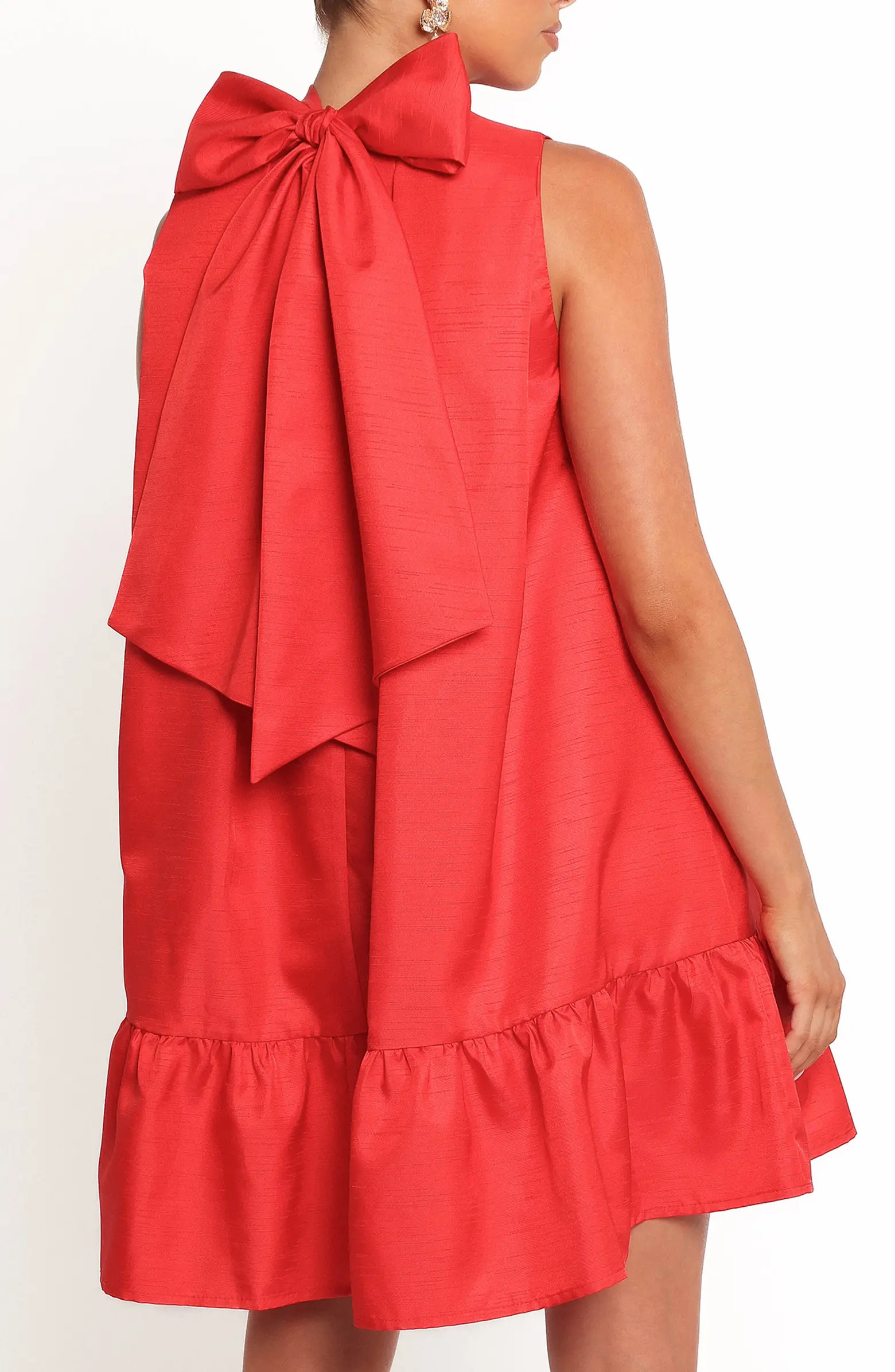 Darian Sleeveless Back Bow Sleeveless Minidress | Nordstrom