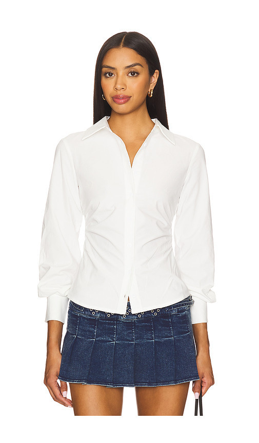 ALL THE WAYS Millie Button Up Top in White. Size M. Also in S, XS, XXS. | Revolve Clothing (Global)