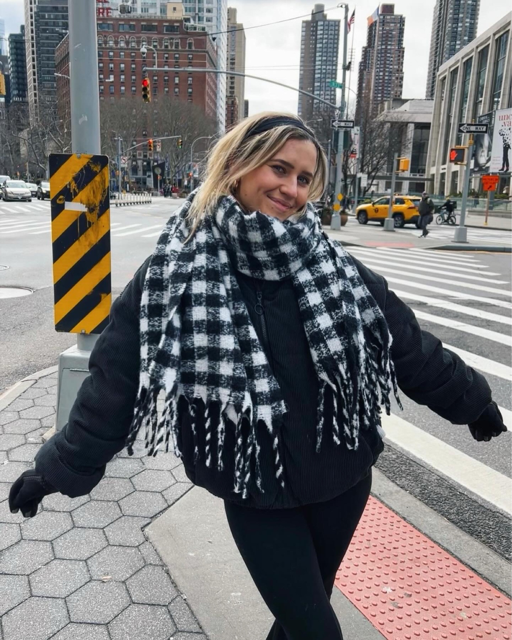cute little fit for my first day in new york! aerie black and white plaid scarf on sale now!!

#LTKSeasonal #LTKsalealert #LTKstyletip