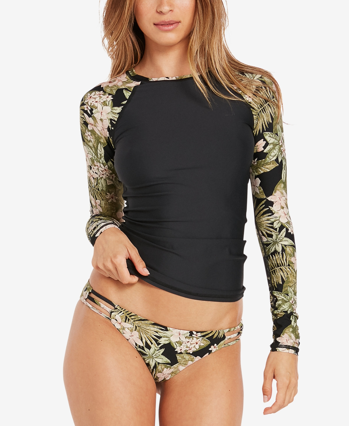 Volcom Juniors' Midnight Tropic Rash Guard Swim Top Women's Swimsuit | Macys (US)