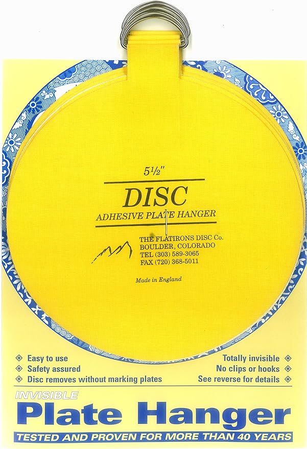 Flatirons Disc Adhesive Extra Large Plate Hanger Set (4 - 5.5 Inch Hangers) | Amazon (US)