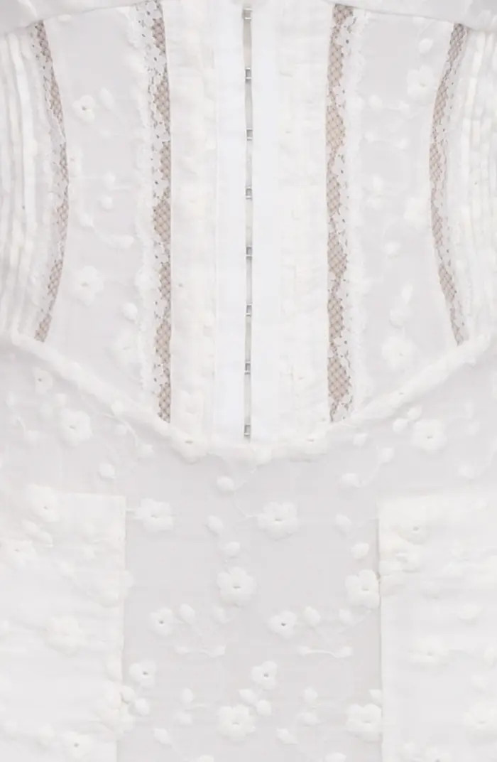 Sophina Embroidered Plunge Neck Bustier Dress | Nordstrom